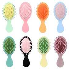 8 Pack Mini Soft Bristle Detangler Pocket Paddle Hair Brushes in 8 Colors for