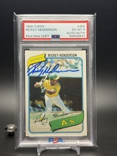 1980 Topps Rickey Henderson #482 RC PSA 6 AUTO
