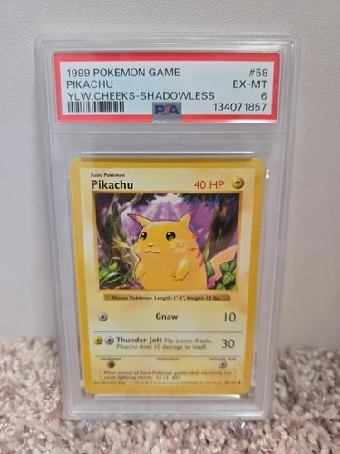 PSA 6 Pikachu #058 Yellow Cheeks Shadowless Regular