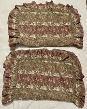 Pair Vintage Ralph Lauren Hearthside Ruffled Standard Pillow Shams EUC made US
