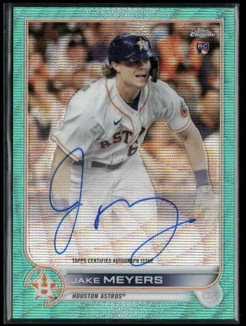 2022 Topps Chrome Rookie Aqua Wave Refractor /199 Jake Meyers #RA-JM Auto
