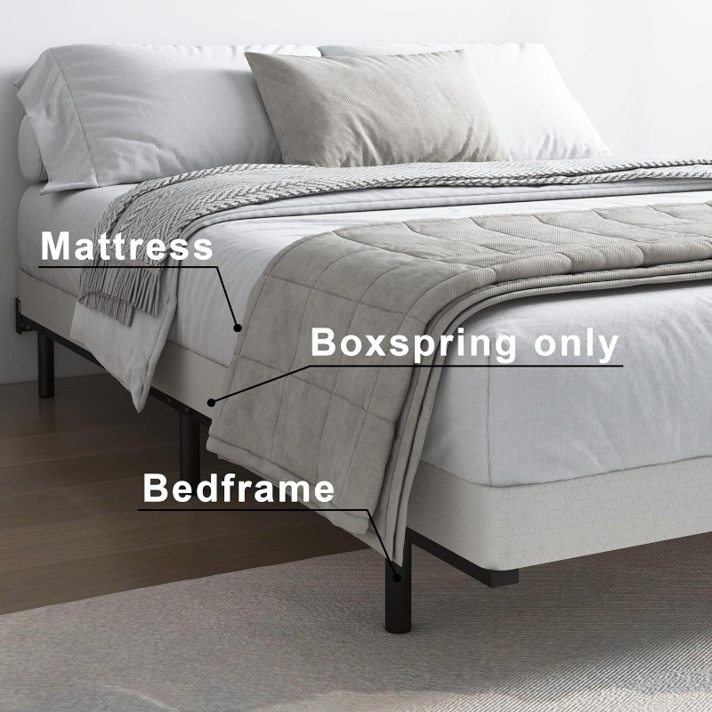 Low Profile Box Spring Full Size, 3 Inch Box Spring for Full Bed, Heavy Duty 
