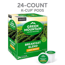 KEURIG Green Mountain Coffee. Breakfast Blend Coffee, Light Roast, 96 Pods