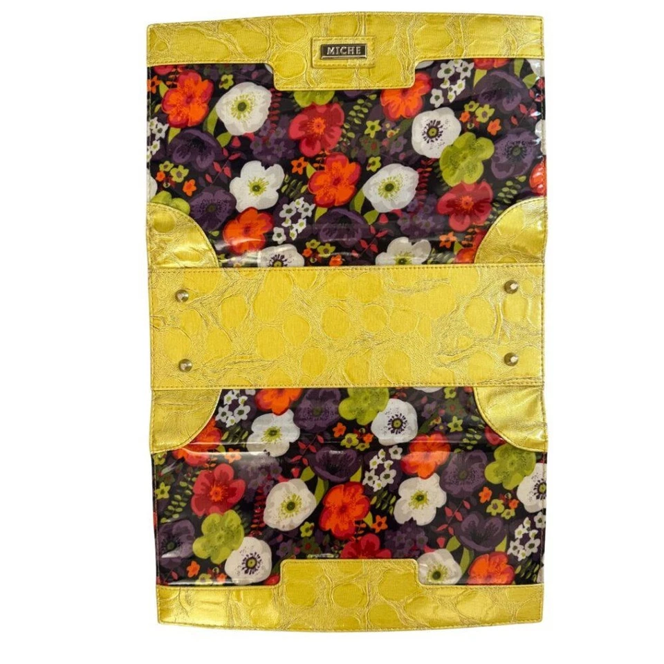Bolso de Mano Miche Sabrina Estampado Floral y Borde Amarillo Imitación Cuero Foto 3 de 4