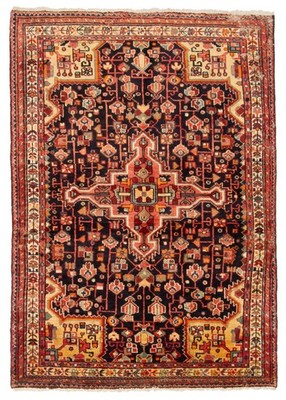 Vintage Traditional Hand-Knotted Area Rug 3'9'' x 5'4'' Oriental Wool Carpet