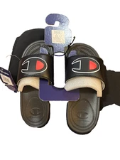 Champion MEGA SLIDE BIG C Kids Youth Size 12 BLACK Slide Sandals