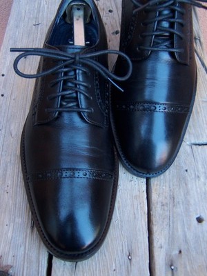 COLE HAAN Mens Dress Shoes Soft Black Leather Lace Up Cap Toe Oxfords Size  7.5M | eBay