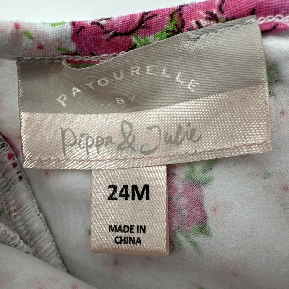 Платье Pastourelle от Pippa & Julie для девочек ясельного возраста размер 24 М белое с цветочным рисунком. #36464 - Изображение 2 из 4