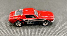 Hot Wheels 1968 MUSTANG Custom Red w/ Silver Black Flames Hood Open ford muscle