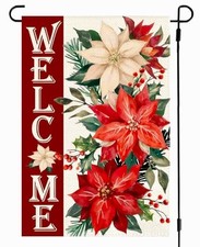 Christmas Garden Flag 12x18 Inch Double Sided Garden Size-12" x 18" Red