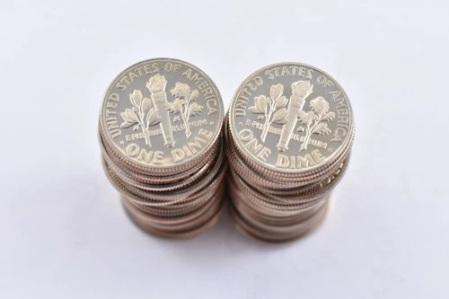 1968-2000's Proof Roosevelt Dime - Mixed Date Roll 50 Coin Lot