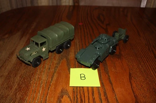 Vintage Timmee Army 2.5-Ton Truck, Cannon, and Armored Car B - Marx, MPC