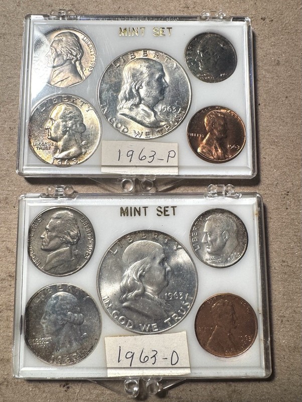 1963 US Silver Mint Set P&D (10) Coin Set.