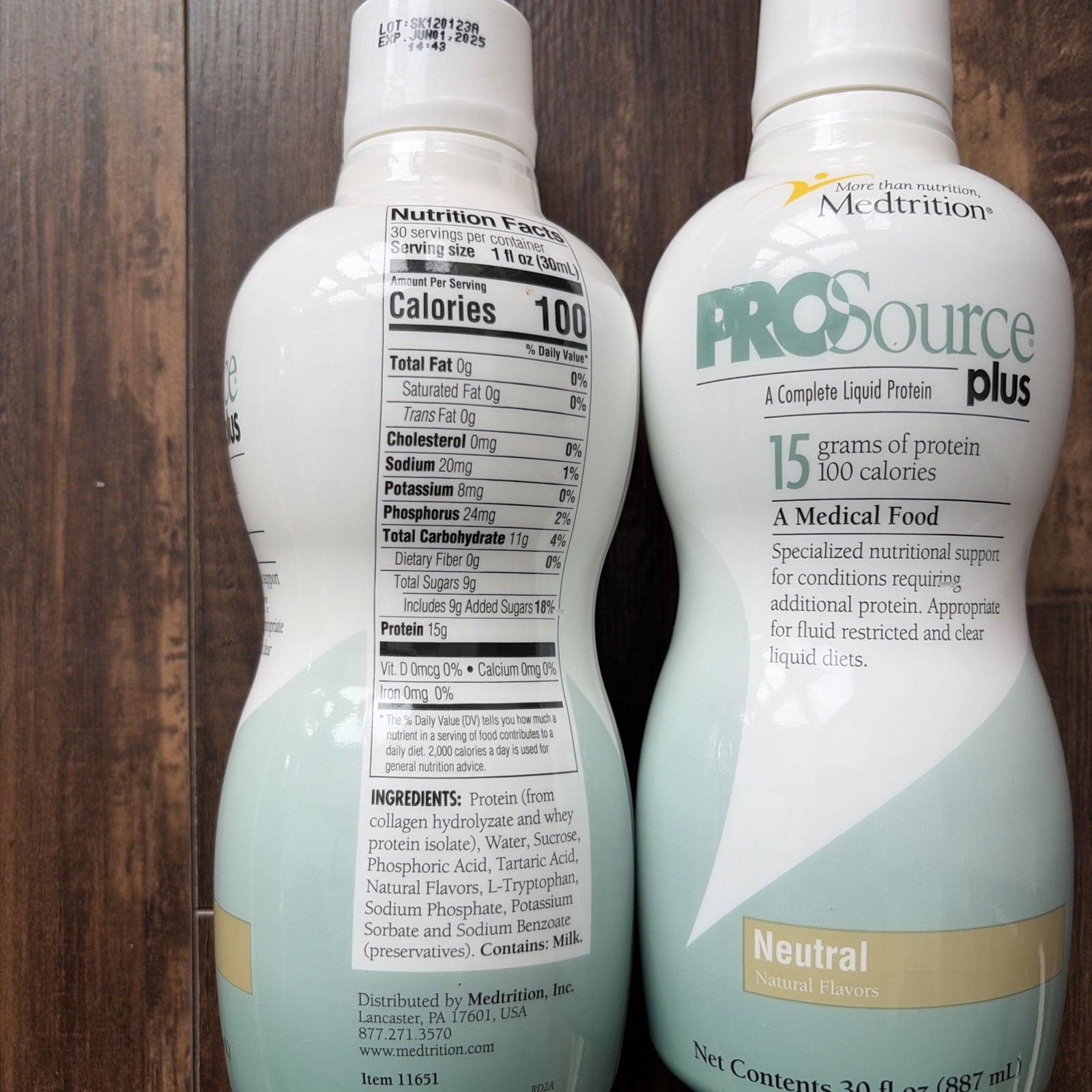 ProSource Oral Supplement Neutral Flavor 30 oz Bottle Lot Of 2