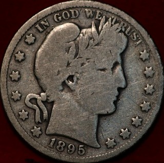 1895 S San Francisco Mint Silver Barber Half Dollar