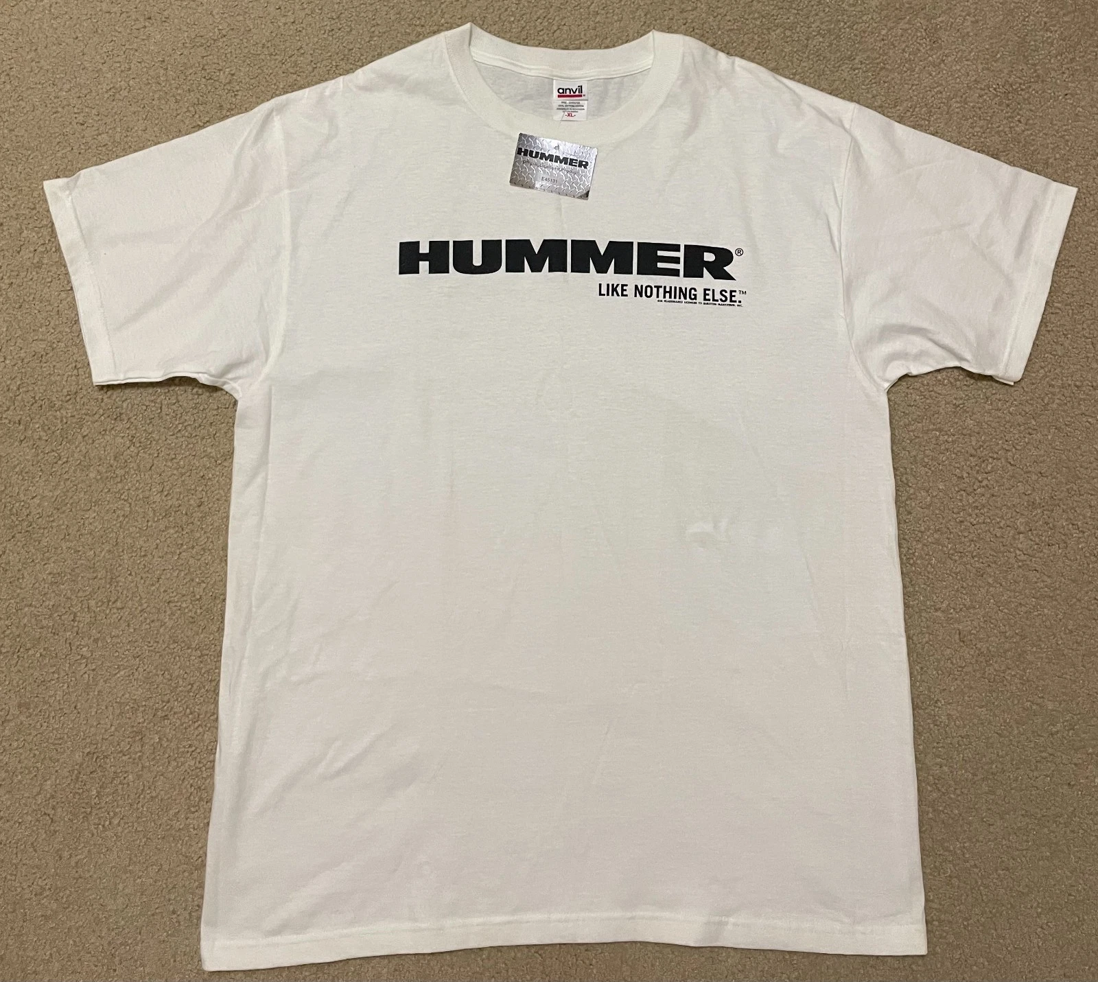 VTG HUMMER Like Nothing Else T-Shirt Mens XL White GMC H1 H2 Promo Y2K Anvil NWT