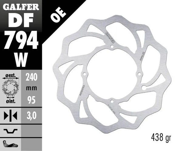 Bremsscheibe Wave Galfer Ktm Sx 85-150 Husqvarna Tc 85 Gas-Gas Mc 85 Df794W-image