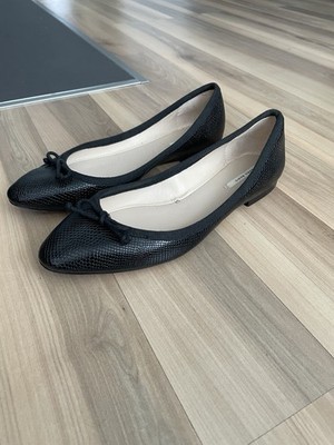Zara Basic Ballerinas Flats Schuhe Schleife schwarz 37