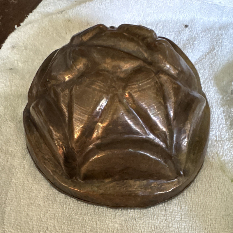 Crown Shape Metal Jello Mold, Tin lined Copper. Very old and heavy.