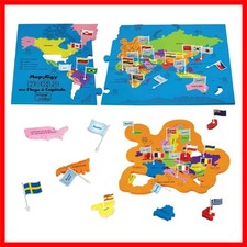 Mapology World Map Puzzle with Flags Capitals Educational Kids Puzzle for...