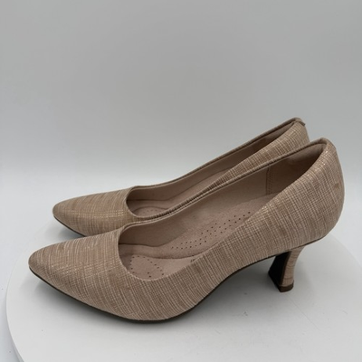 #ad Clarks Women#x27;s Kataleyna Gem Pumps Metallic Sand Office Comfort Size 7.5M $29.99