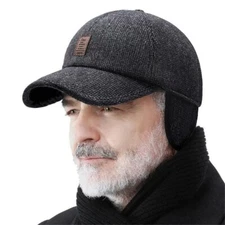 Retro Wool Winter Hat For Men Ear Cover Cap Sport Golf Baseball Snap back Women