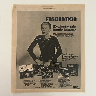 David Bowie Fascination Original 1975 14.5'' x 10.5'' Poster Type Advert