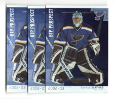 2002-03 BTP PROSPECT CURTIS SANFORD ROOKIE RC ST. LOUIS BLUES 3X LOT
