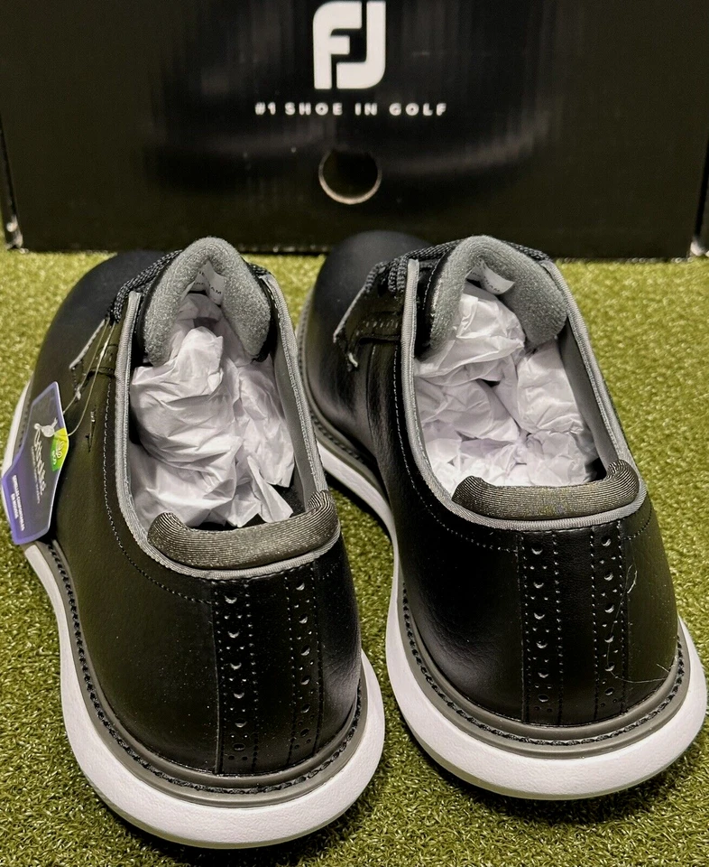NEW FootJoy Traditions Golf Shoes 57939 Black/White - Choose Size - Image 4 of 4