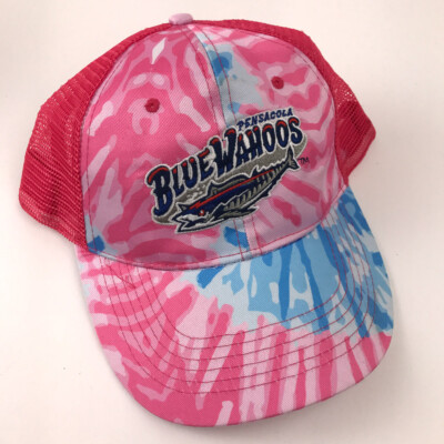 Pink Cbj Pensacola Blue Wahoos hat bright pink blue tie dye | eBay