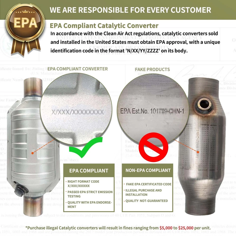 Catalytic Converter for Volkswagen Beetle Passat 2005-2014 2.5L 0ne o2 sensor Foto 4 de 4