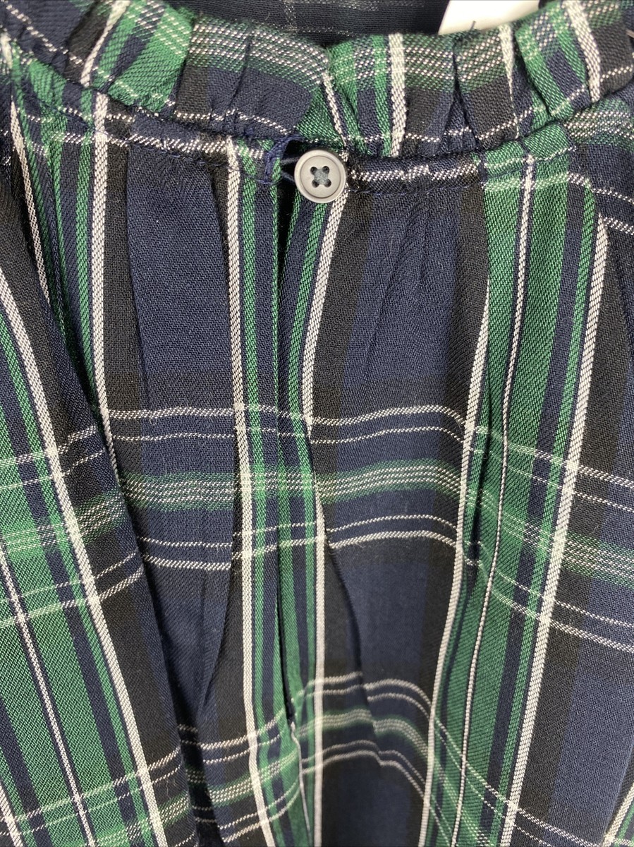 green emerald velvet dress Rihoas Plaid Button Front Collar A Line Mini Dress main image 1