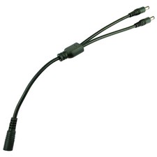 DC Power Splitter Cable 1 Female to 2 Male Jack 5.5x2.1mm Wire 1ft Pigtail 12V