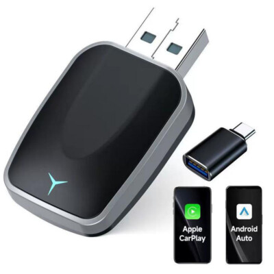2 in 1 Wireless Carplay Adapter Android-Auto Adapter USB Auto Dongle Connect Box
