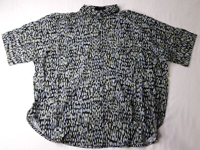 NEW, Women s MONKI LUKA Multicolored Short Sleeved Boxy Blouse (XXS) 