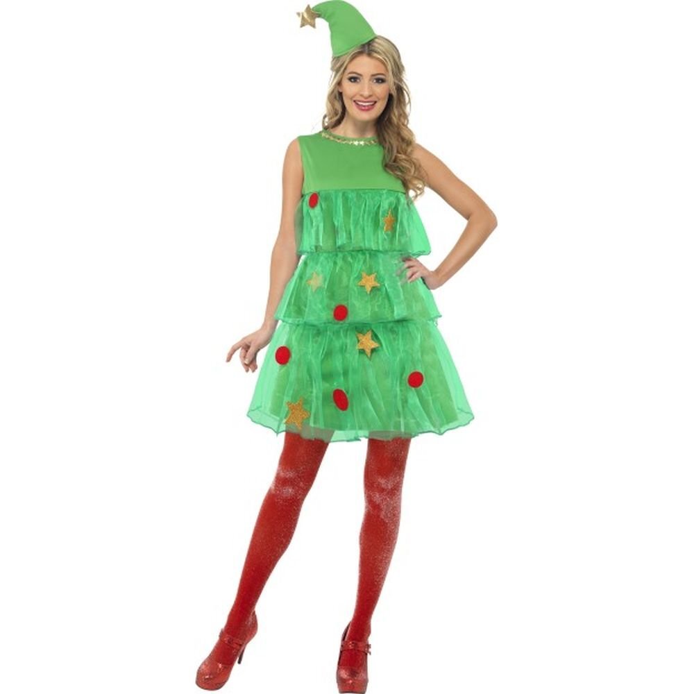 Smiffys Christmas Tree Costume, Green (Size M)