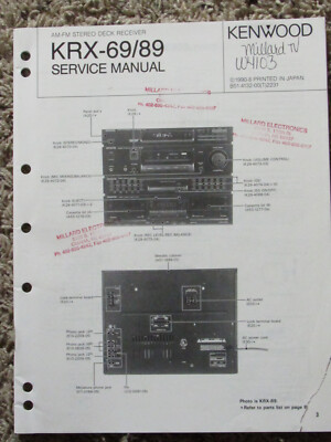KENWOOD KRX-69 KRX-89 STEREO ORIGINAL SERVICE REPAIR MANUAL | eBay