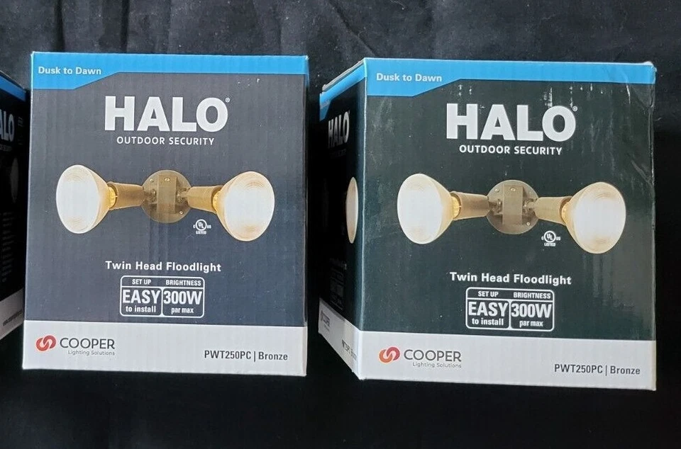 Cooper Lighting Halo Dusk to Dawn Security Plastic Twin Flood Light 2 Pack - Image 2 of 2