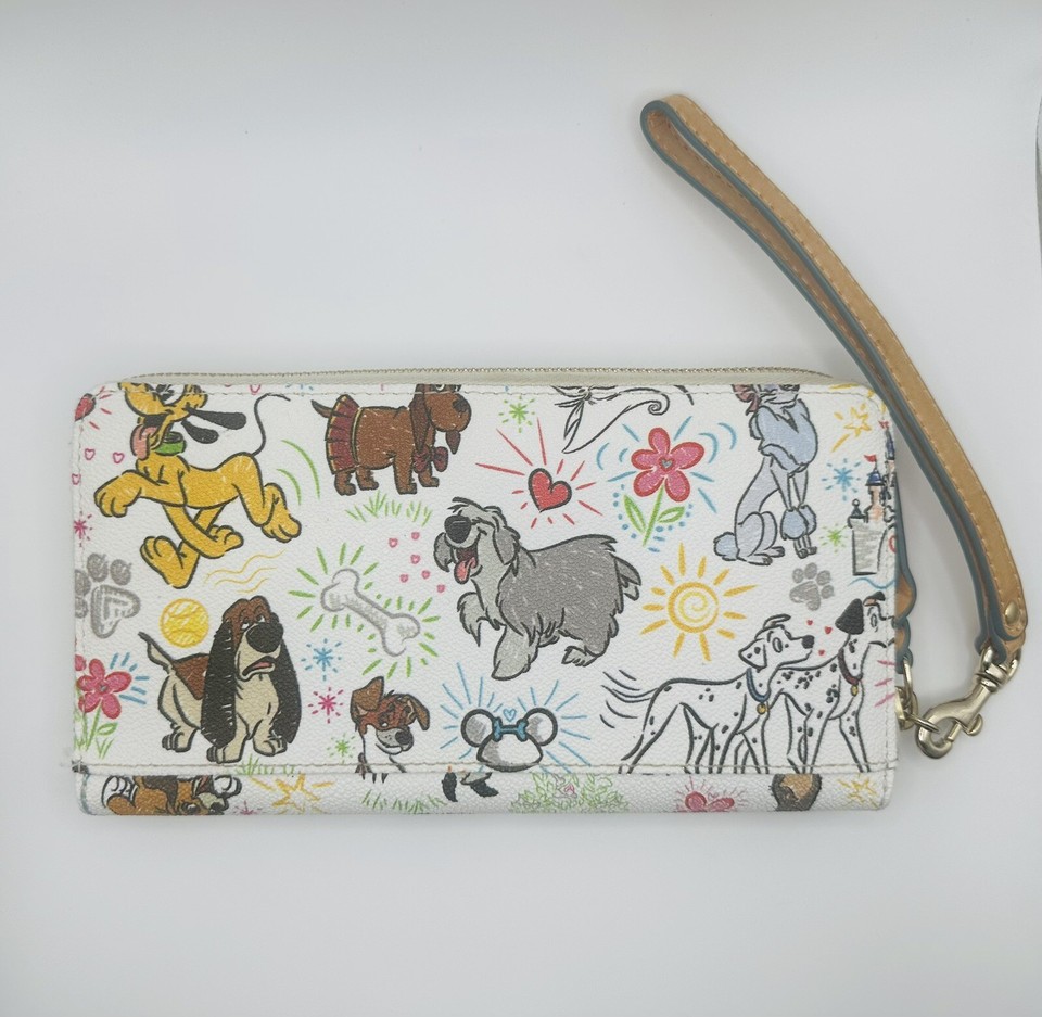 Disney Dogs Paw Prints Sketch Wallet Dooney & Bourke NWT Pluto