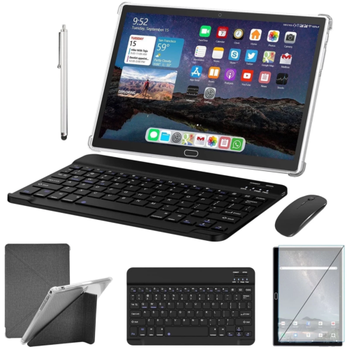 Android 13 Tablet 10 Inch Tablet with Keyboard Wireless Mouse Stylus,4G Phone Ta
