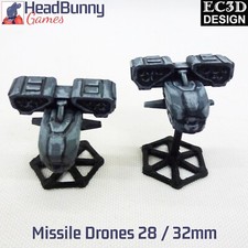 Unpainted Grav Drones, Missile Miniatures - 28mm 32mm Sci-Fi Miniatures