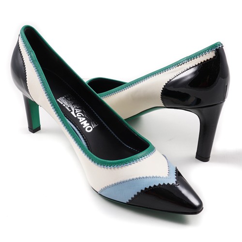 Color Block Leather Pumps 8.5 B 