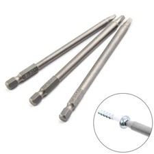 Long lasting Square Head Screwdriver Bits SQ1 SQ2 SQ3 3pcs Set 100mm Length
