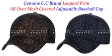 NEW! C.C Leopard Print All Over Mesh Covered Adjustable CC Baseball Cap