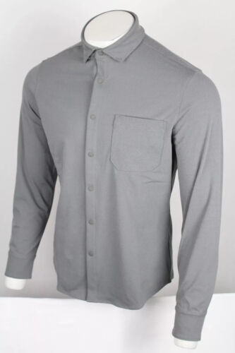 Mizzen + Main Men's Nolan Snap Button Long Sleeve Shirt XXL Trim Fit Gray