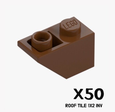 LEGO X50 BRICK ROOF TILE 1X2 INV Reddish Brown Color 4211222 3665