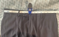 Versace Collection Man Dress Flat Front Pants blue Wool/Polyester EU Sz 50 US 32