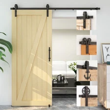 4-12FT Sliding Barn Wood Door Hardware Closet Track Kit Single Or Double Door
