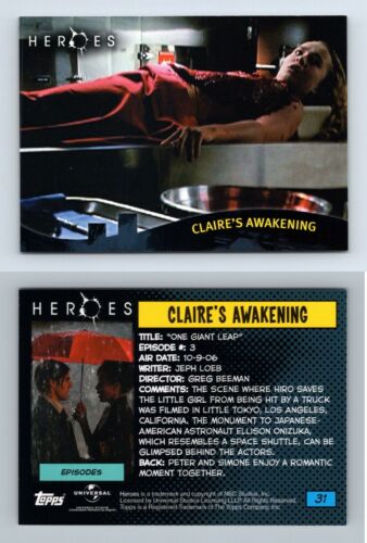 Claire's Awakening #31 Heroes 2008 Topps Trading Card - Picture 1 of 1