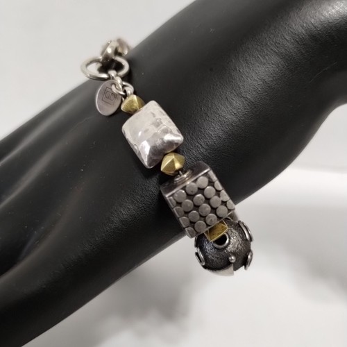 VTG Sterling Silver 925 Embossed Bali Beaded Bracelet 8" Texture Signed DD 32g - Picture 11 of 18